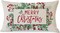 Merry Christmas Throw Pillow Cover 12x20 Inch Red Berry Mistletoe Pine Leaves Christmas Decor Xmas Decorations Outdoor Winter Holiday Lumbar Decorative Pillow Case for Home Bedroom Couch